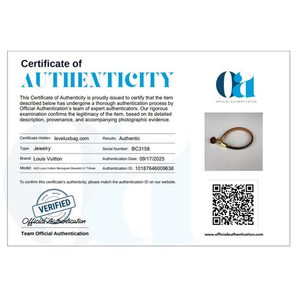 ✨💎Authentic Louis Vuitton Monogram Bracelet LV Tribute. - Picture 7 of 7